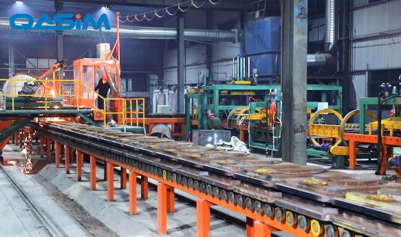 6 automatic iron mold sand coating production lines working
