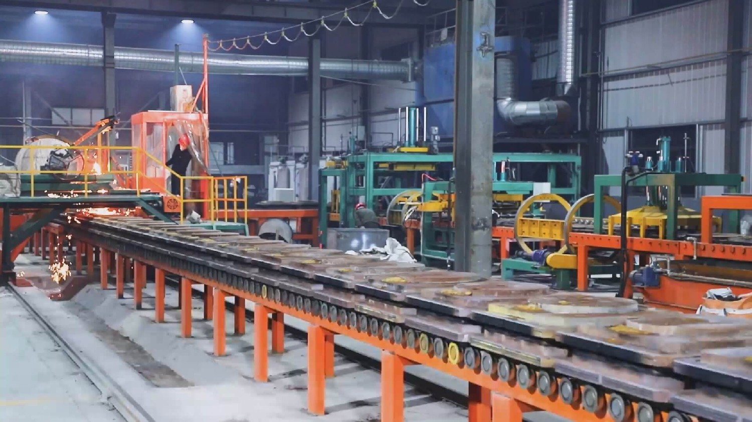 automatic iron mold sand coating production